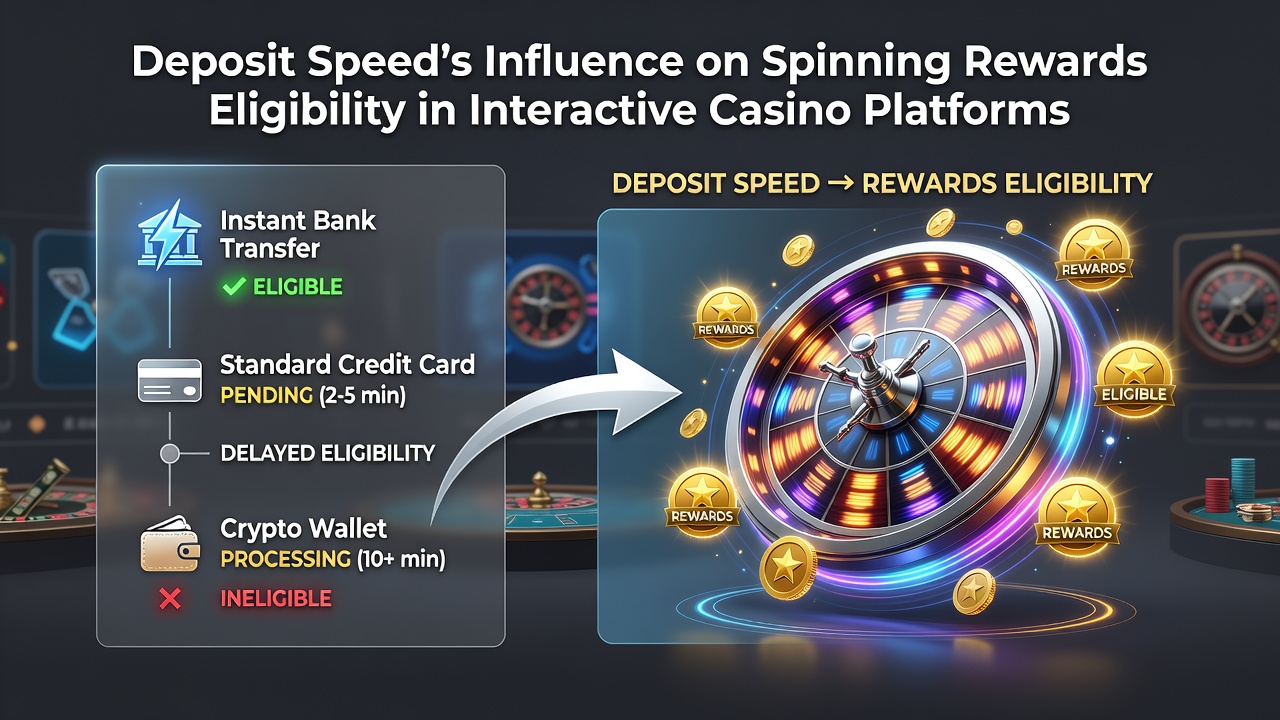 Illustration der Einzahlungsgeschwindigkeit und Spin-Belohnungen in Casino-Plattformen