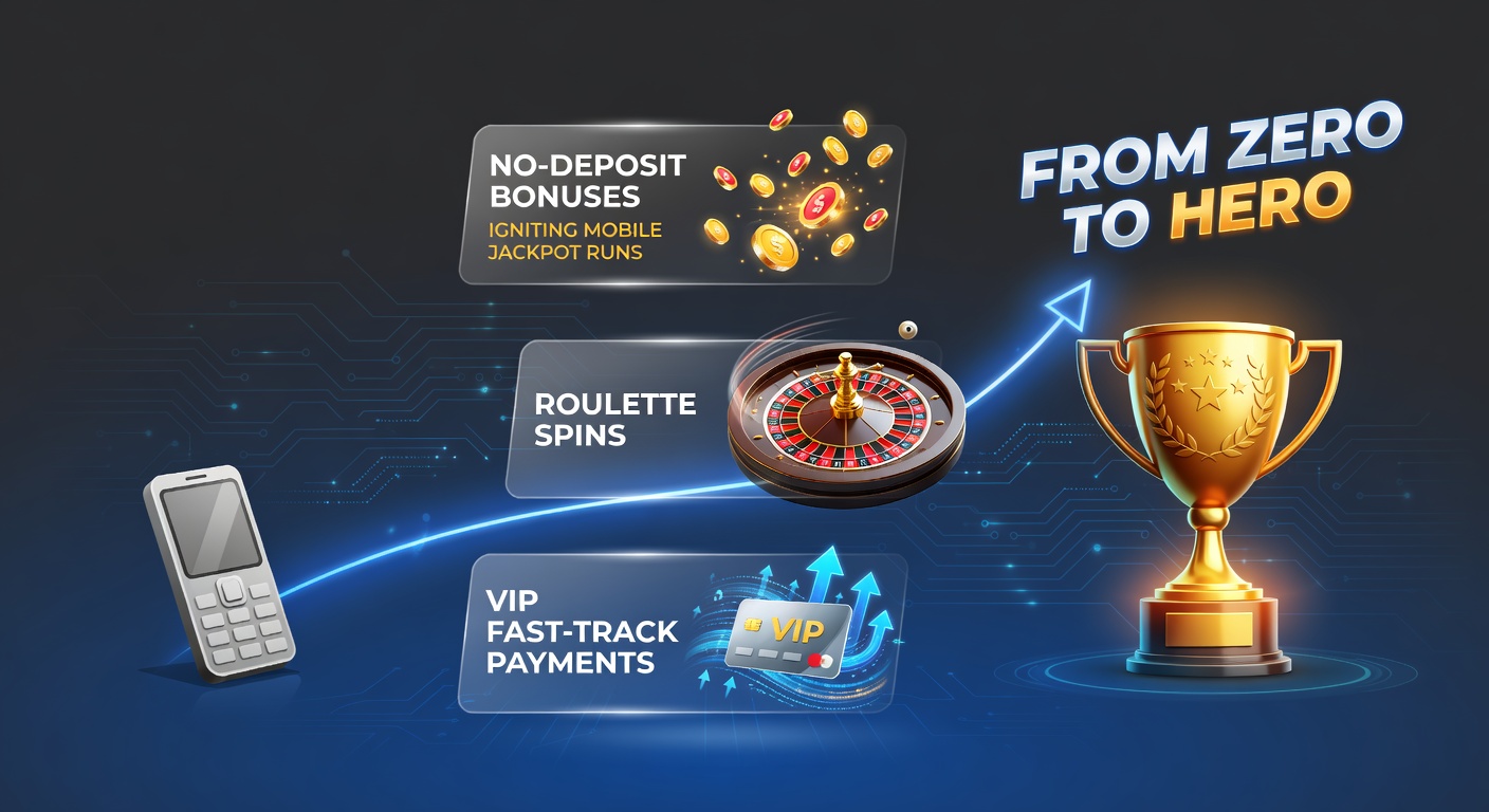 Smartphone mit leuchtendem Jackpot-Symbol und No-Deposit-Bonus-Banner, das mobile Casino-Abenteuer symbolisiert