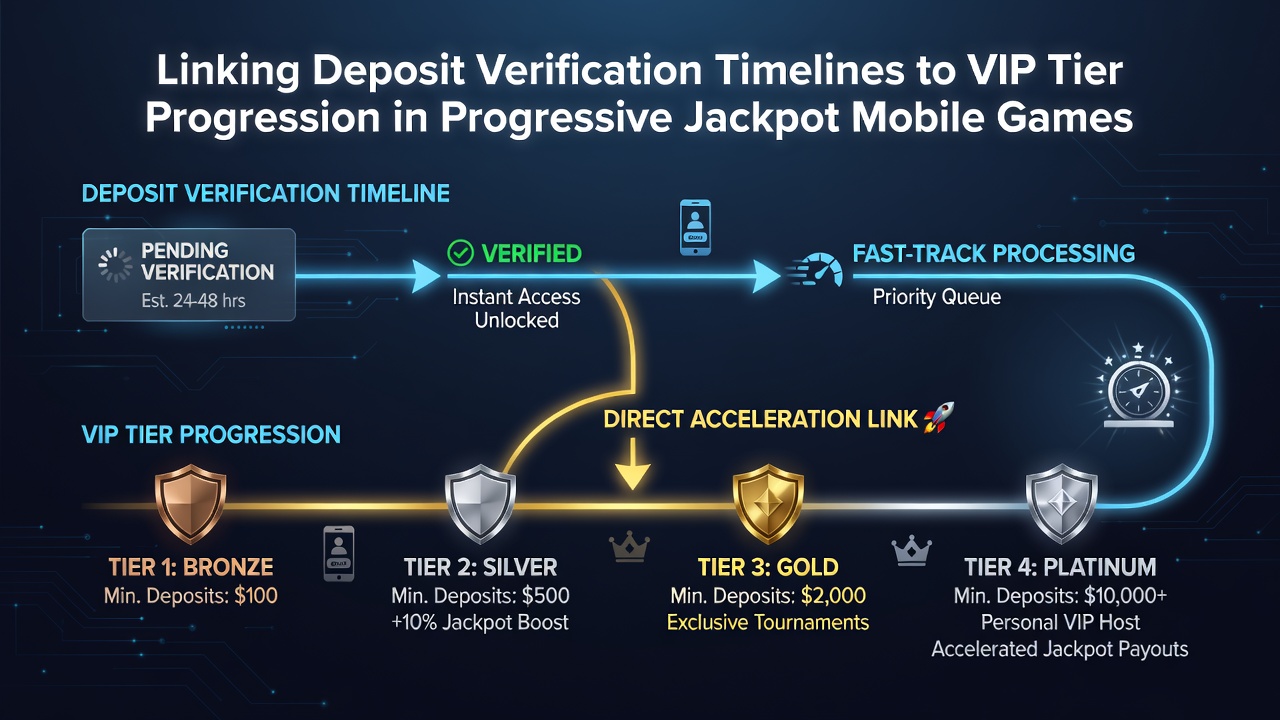Darstellung von Transaktionsabläufen und VIP-Stufen in progressiven Mobile Jackpots